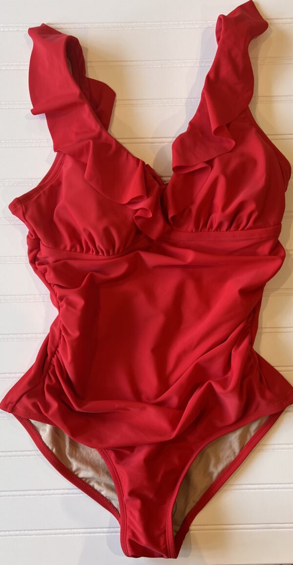Kona Sol MAMA Swimsuit (Red Ruffle)