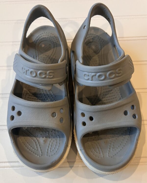 Gray Croc Sandals