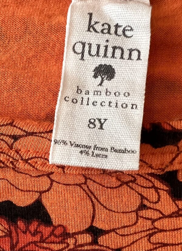 Kate Quinn Bamboo Orange Floral Short Sleeve - Image 2