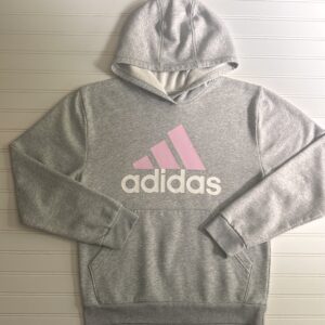 Adidas Gray with Pink Logo Hoodie