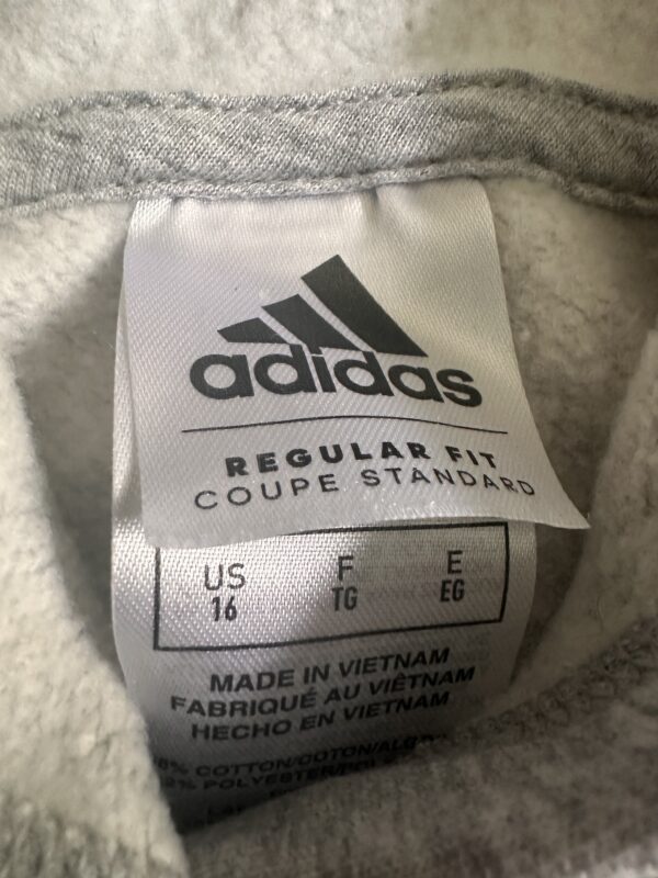 Adidas Gray with Pink Logo Hoodie - Image 2