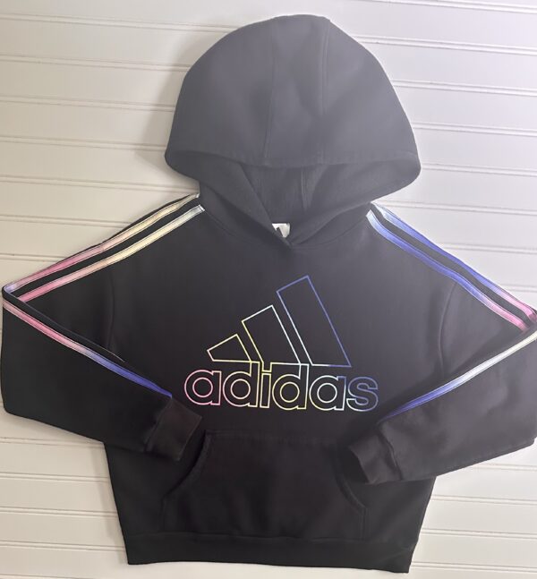 Adidas Black with Rainbow Logo Hoodie