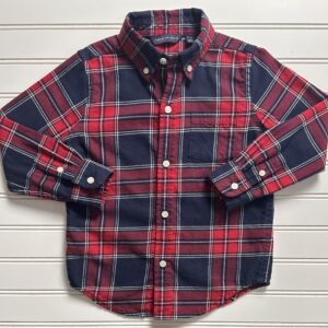 Janie & Jack Bradbury Red Plaid Brushed Twill Shirt