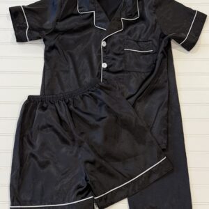 3 Piece Silky Black Pajamas