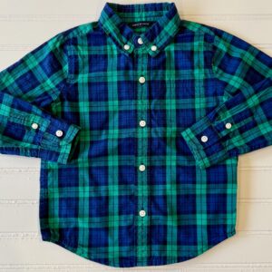 Janie & Jack Green Plaid Button Down