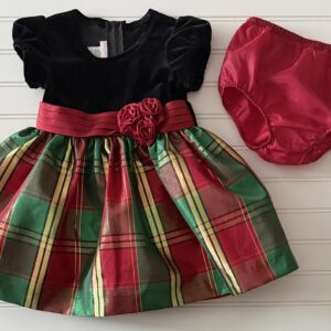 Bonnie Baby Christmas Dress with Diaper Cover
