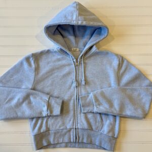 John Galt Blue Cropped Zip Up Hoodie