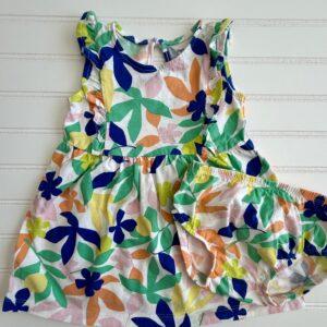 Carters Floral Dress & Diaper Cover