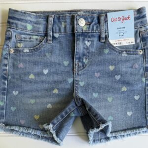 Cat & Jack Heart Print Jean Shorts