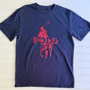 Polo Blue Tee (Red Logo)